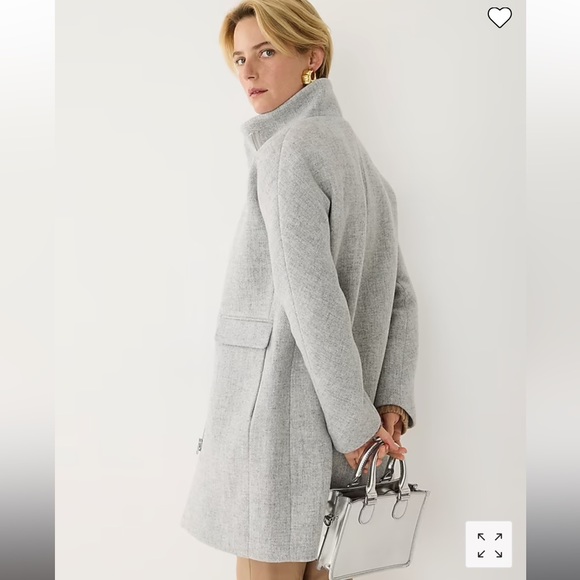 J Crew Cocoon Light Grey Hther Dusk Winter Coat Jacket size 00 - Picture 3 of 3